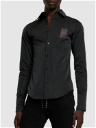 LUDOVIC DE SAINT SERNIN - Embellished Logo Taffeta Slim Fit Shirt