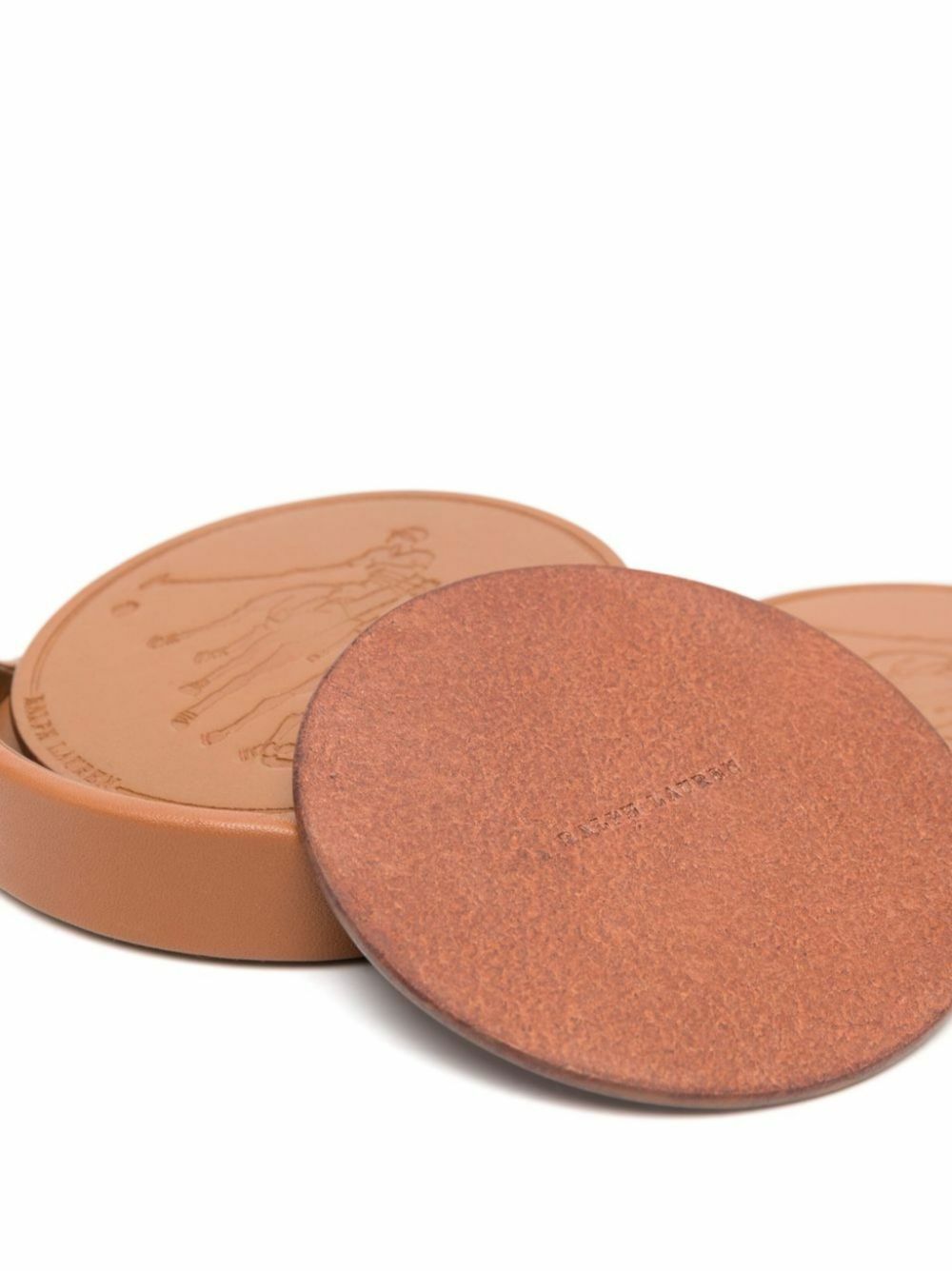 Ralph Lauren Home Brown Garrett Leather Coaster Set
