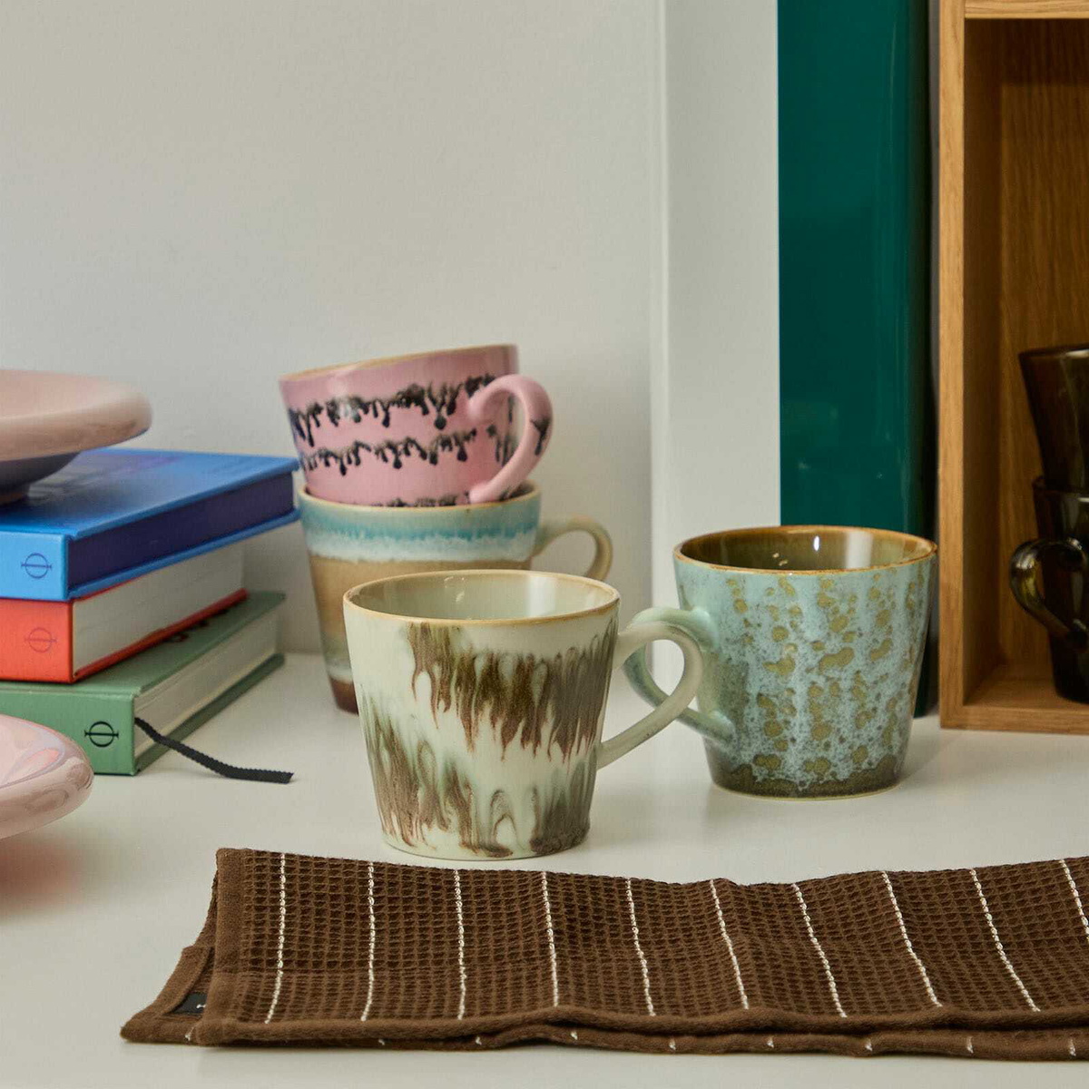 HKliving Cappuccino Mugs - Set of 4 in Dada 