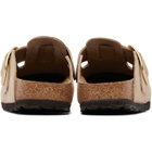 Birkenstock Beige Narrow Boston Big Buckle Nubuck Leather Loafers