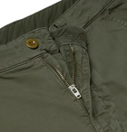 Nudie Jeans - Slim Adam Garment-Dyed Stretch Organic Cotton-Twill Trousers - Men - Army green