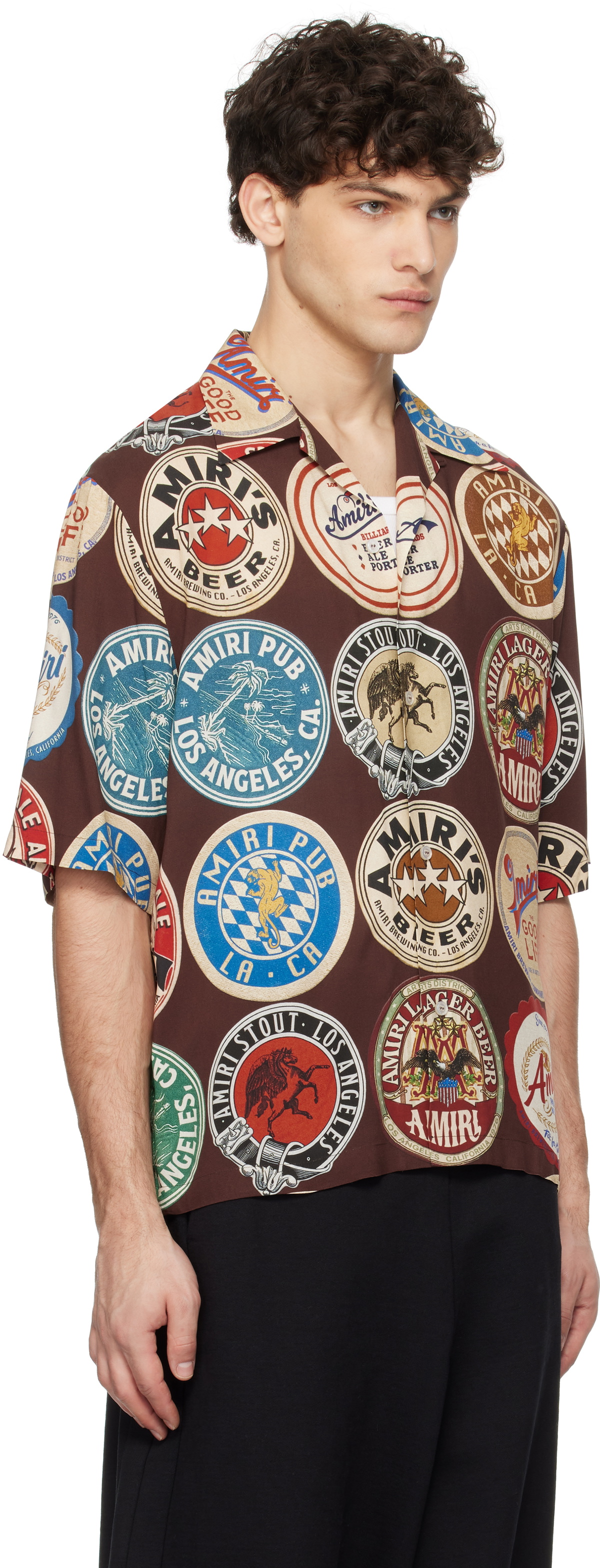 AMIRI Brown 'Amiri' Coasters Bowling Shirt