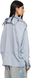 Maison MIHARA YASUHIRO Blue Sleeve Layered Stripe Shirt