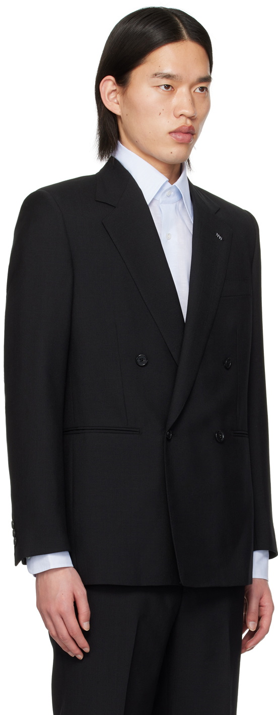 Husbands Black Double-Breasted Blazer