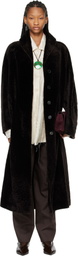 Róhe Brown Shearling Shawl Collar Coat