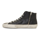 Golden Goose White and Black Grand Prix Sneakers