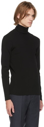 Ralph Lauren Purple Label Black Slim Wool Turtleneck