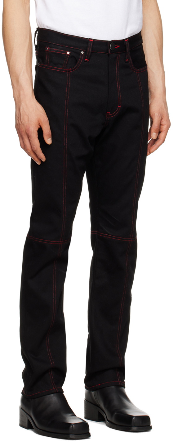 Steven Passaro Black Contrast Stitched Jeans