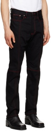 Steven Passaro Black Contrast Stitched Jeans