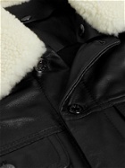 Dolce & Gabbana - Shearling-Trimmed Padded Leather Jacket - Black