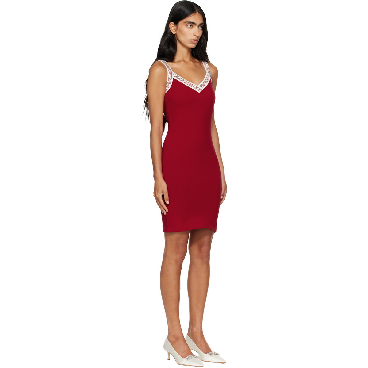 Versace Red Jacquard Stretch Cotton-Jersey Minidress