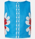 Cala de la Cruz Avelino floral linen top