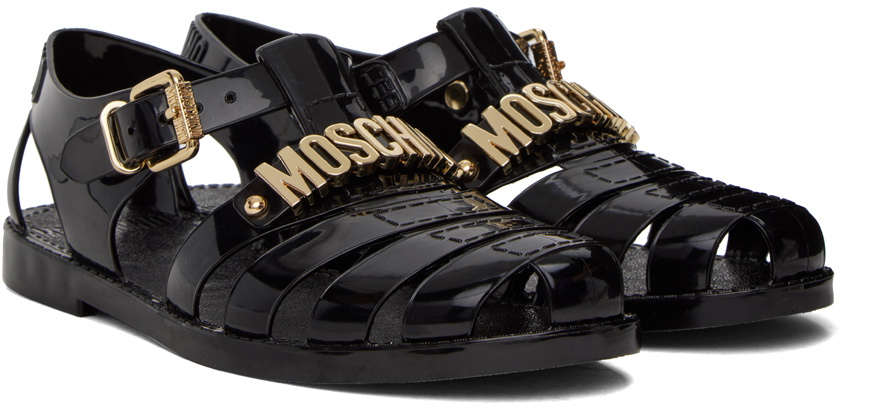 thumbnail image 2 of Moschino Women's Leather Sneakers In Black | ModeSens 2 of 10