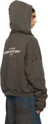LU'U DAN Gray Wadded Hoodie