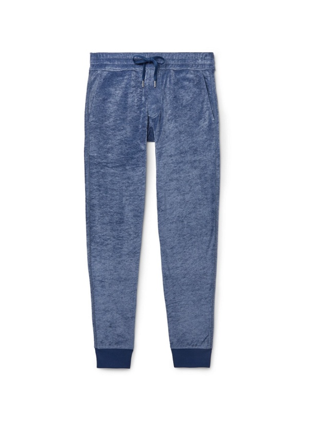 Photo: TOM FORD - Tapered Velour Sweatpants - Blue