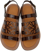 Loewe Brown Croc Anagram Sandals