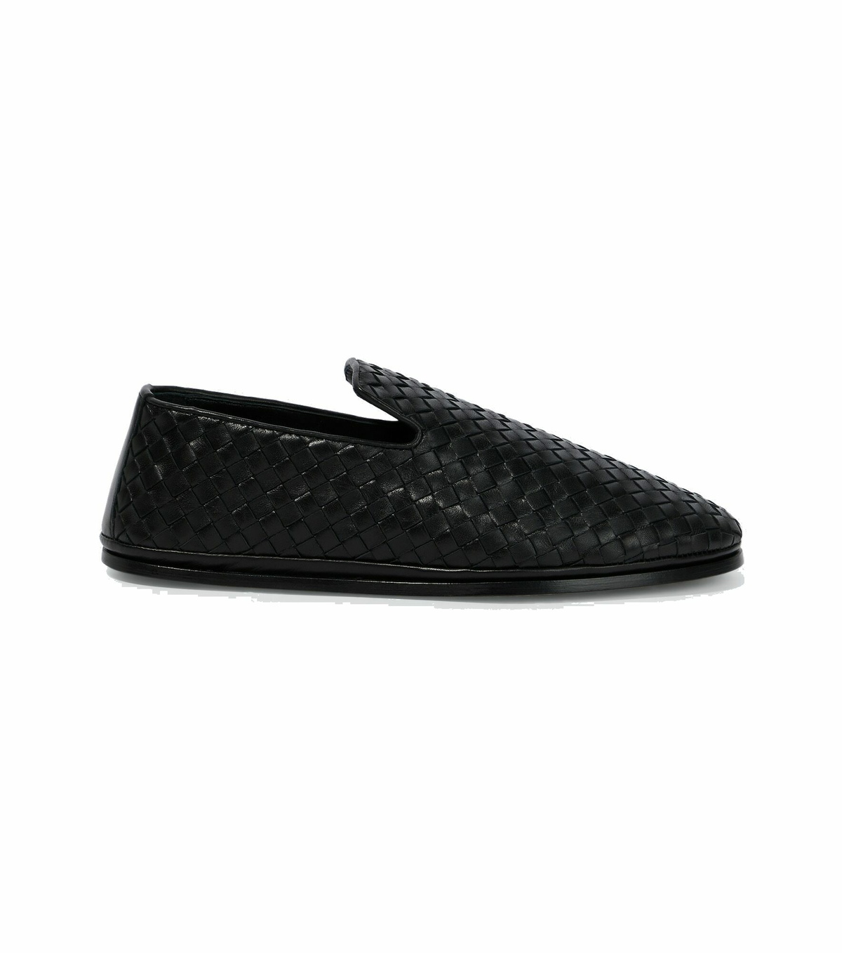BOTTEGA VENETA 26S LOAFERS IN BLACK INTRECCIATO CALFSKIN