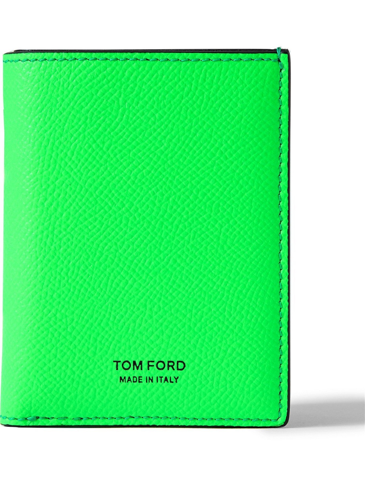 Photo: TOM FORD - Neon Full-Grain Leather Bifold Cardholder - Green