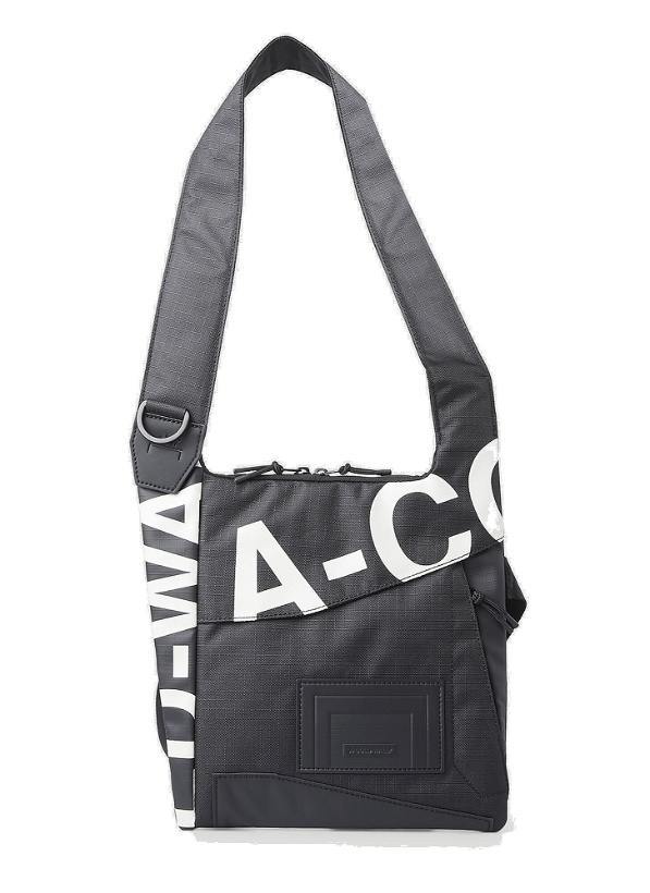 Photo: Typographic Ripstop Crossbody Bag in Black