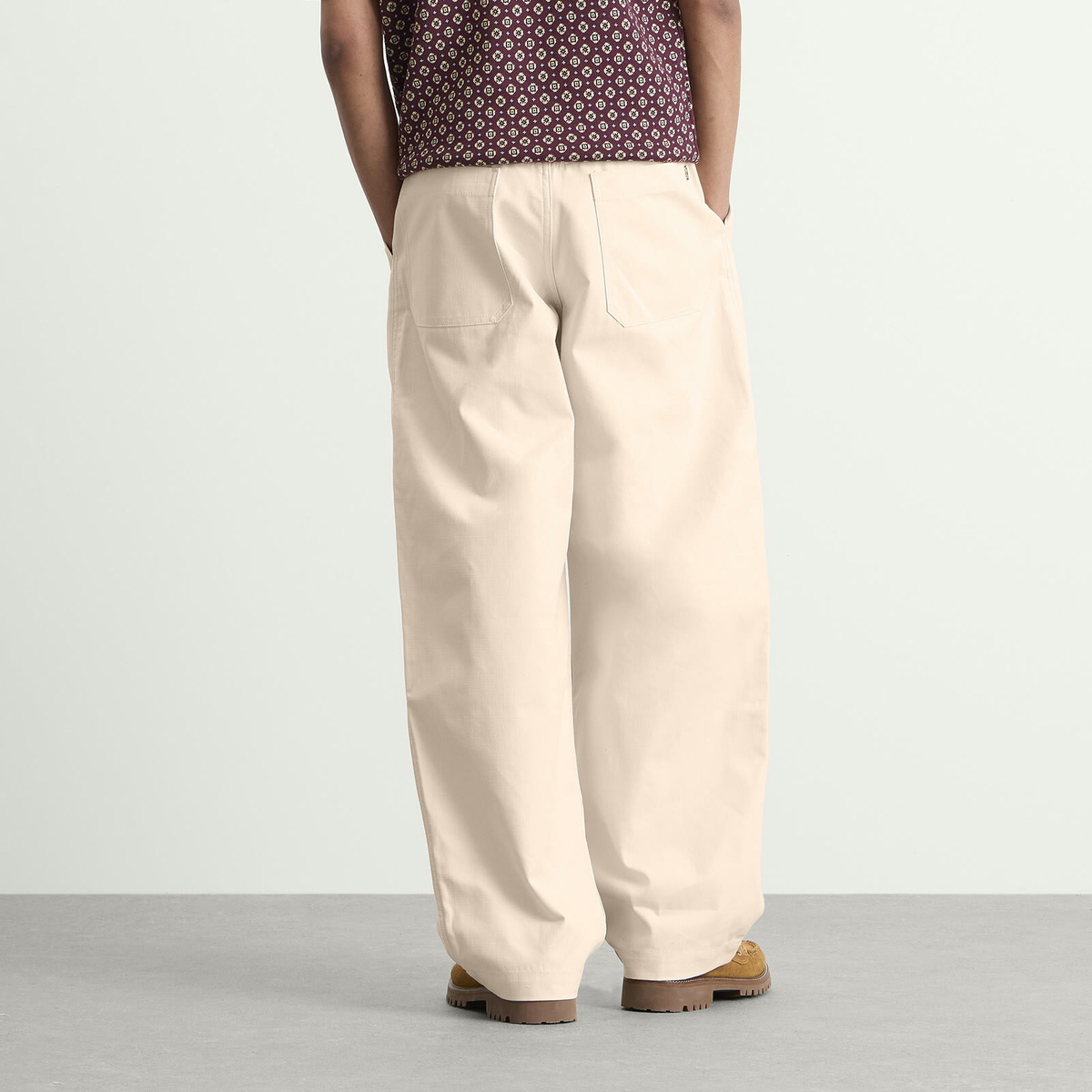 Drôle de Monsieur Men's Wide Leg Pants in Off White