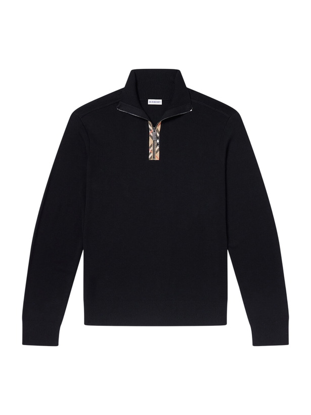 Photo: Burberry - Wool Half-Zip Sweater - Black