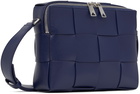 Bottega Veneta Navy Small Cassette Camera Bag