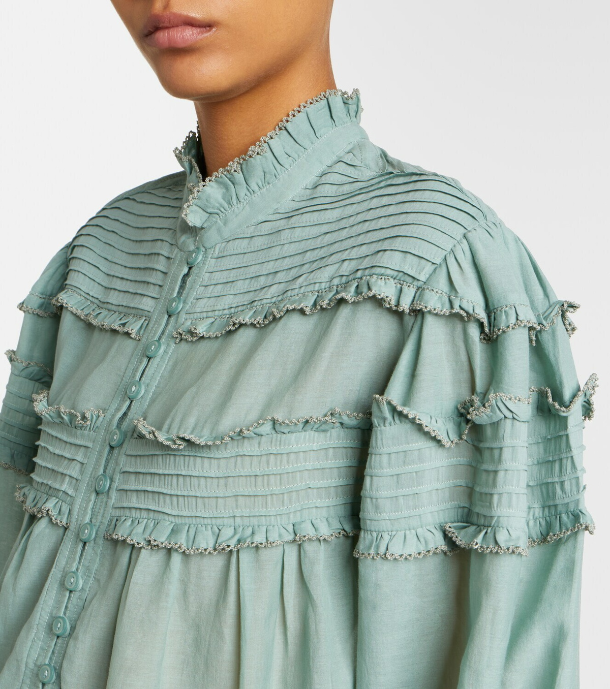 Marant Etoile Doana cotton-blend ruffled blouse