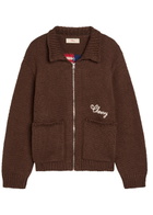 Cherry Los Angeles 1 Star Embroidered Cotton-knit Jacket Brown