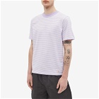 Armor-Lux Men's 59643 Organic Stripe T-Shirt in Milk/Lavender