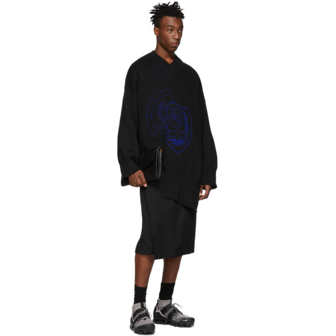 ALMOSTBLACK Black Deconstructed Sweater
