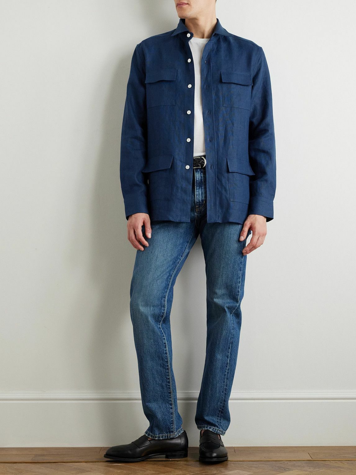 Anderson & Sheppard - Linen Overshirt - Blue