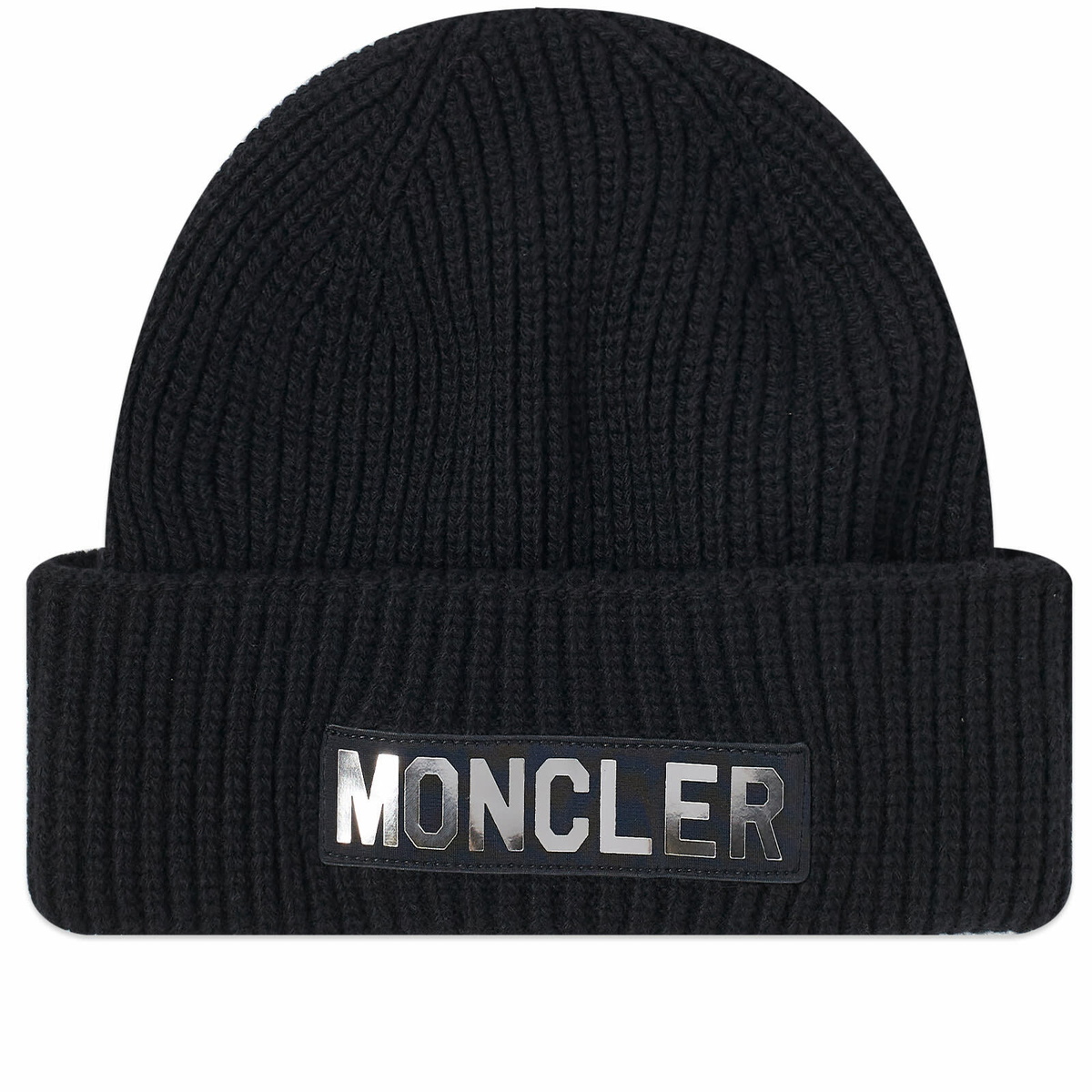 Moncler Men's Tricolour Logo Beanie in Black Moncler