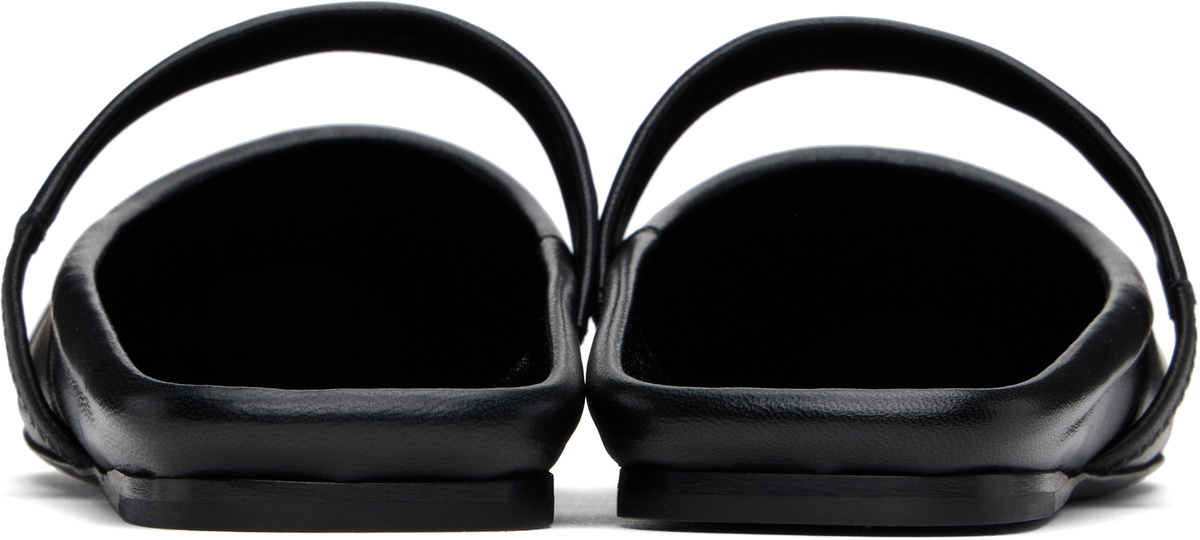 Marni Black Nappa Leather Little Bow Sabot Slippers