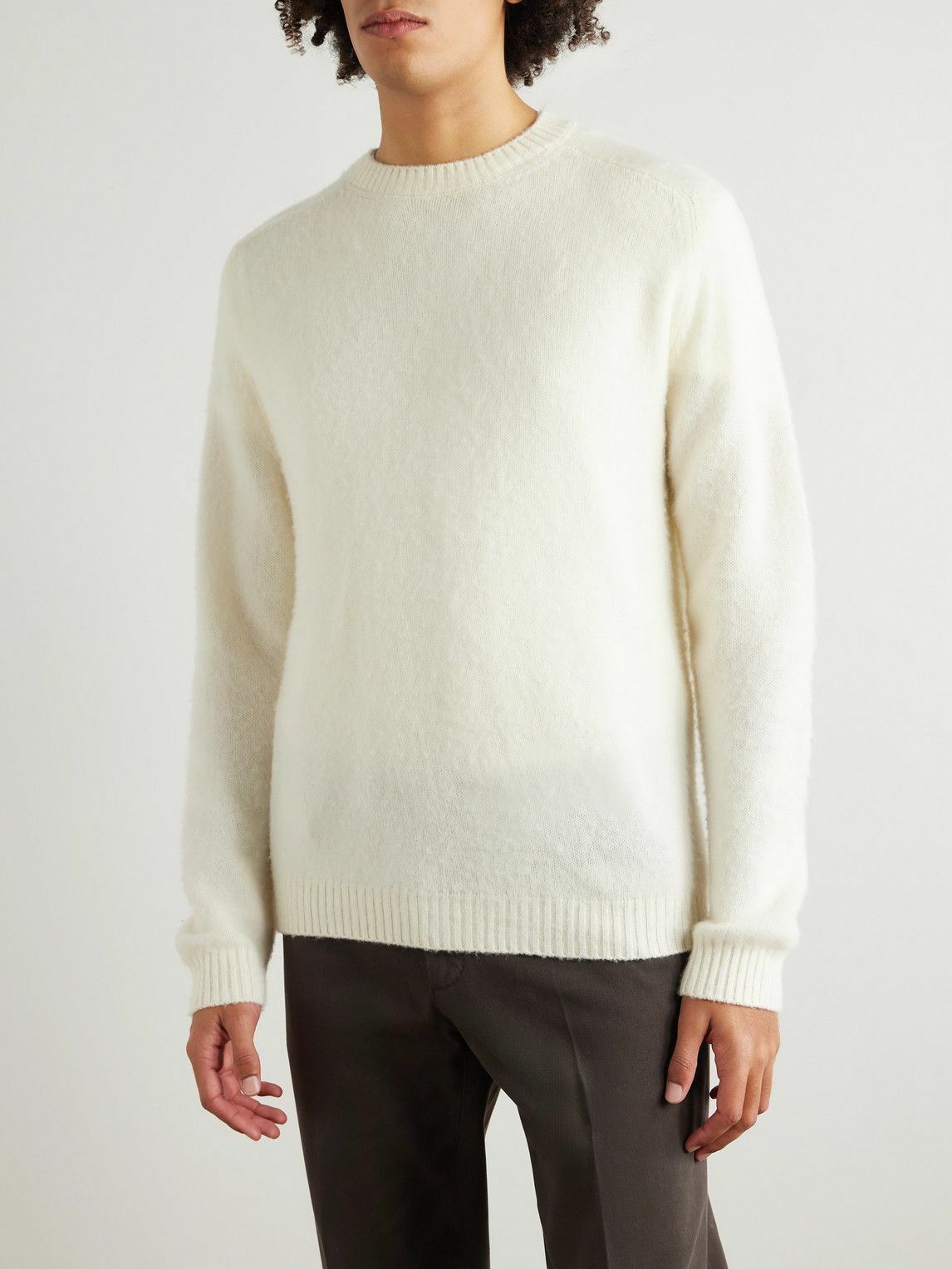Boglioli - Slim-Fit Wool and Cashmere-Blend Sweater - White