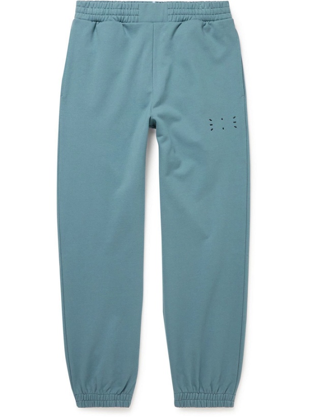 Photo: MCQ - Logo-Appliquéd Cotton-Jersey Sweatpants - Blue