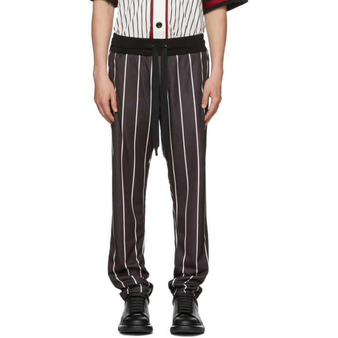 Photo: Dolce and Gabbana Black and White Striped Loose-Fit Trousers