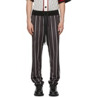 Dolce and Gabbana Black and White Striped Loose-Fit Trousers