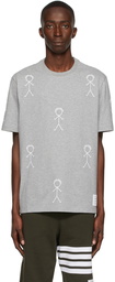 Thom Browne Half Drop Mr. Thom Icon Print T-Shirt