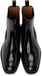 Versace Black Polished Chelsea Boots