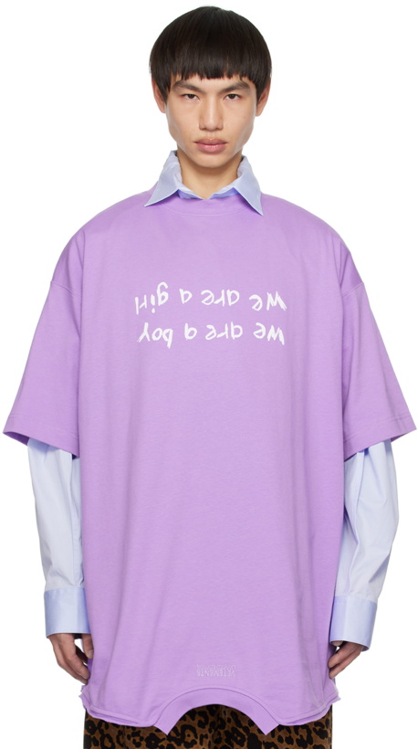 Photo: VETEMENTS Purple 'We Are Boy We Are Girl' T-Shirt