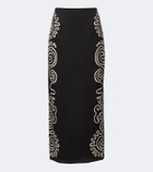 Cala de la Cruz Bruna printed linen maxi skirt