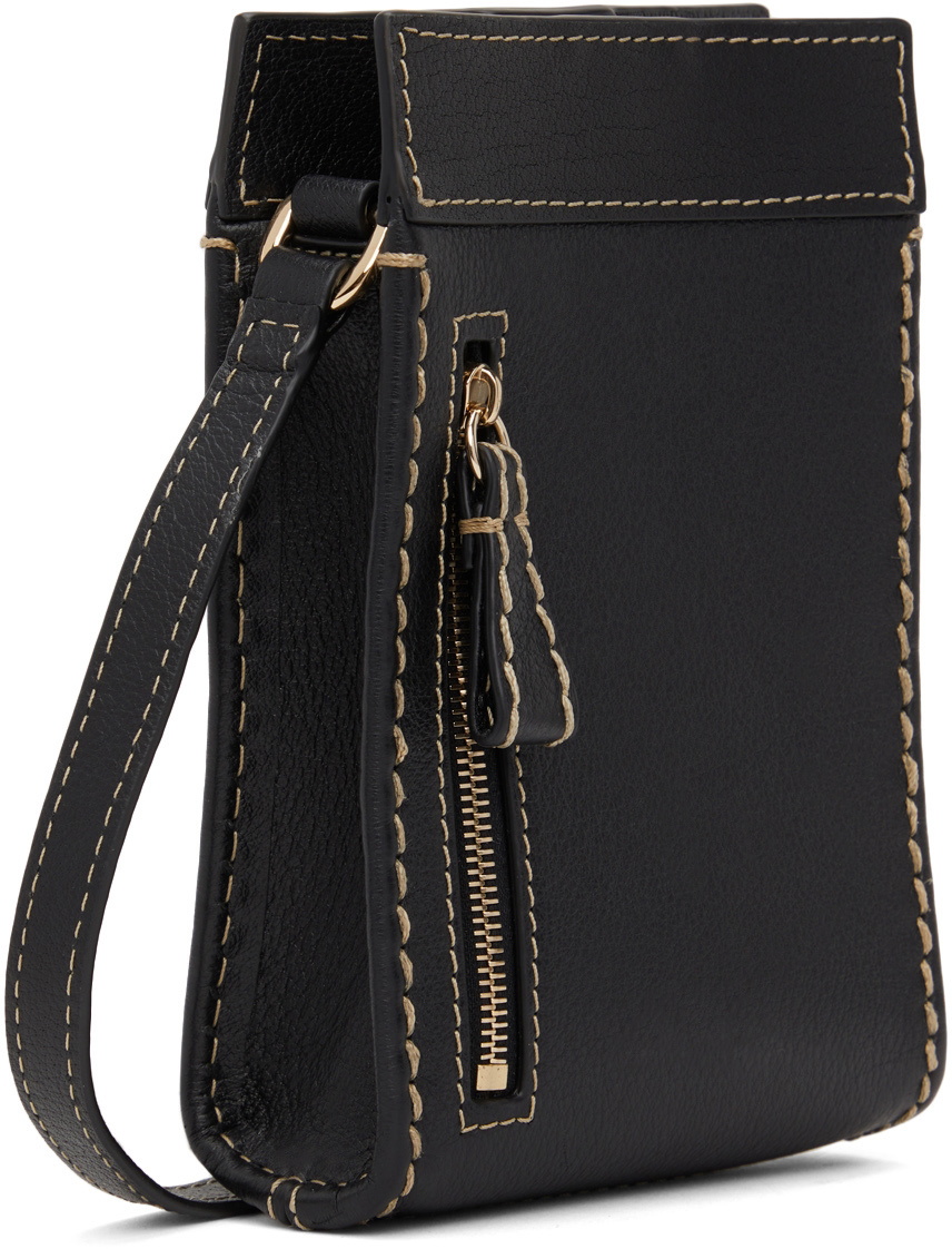 Chloe White Grained Leather Edith Phone Pouch Bag