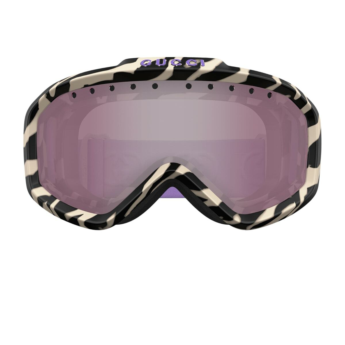 Gucci Eyewear Gucci Gg1210s Linea Lettering Sport 005 Ivory Violet Silver Sunglasses