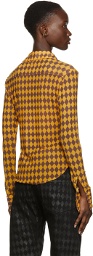 Maximilian SSENSE Exclusive Yellow & Brown Harlequin Mesh Shirt