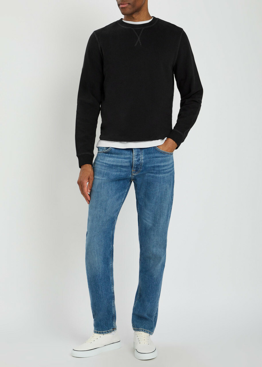 Sunspel Crew-neck Cotton Sweatshirt Black