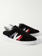 Moncler - Monaco M Leather-Trimmed Suede Sneakers - Black