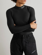 Goldwin - Kidenshi Warm Logo-Print Stretch-Jersey Turtleneck Ski Layer - Black