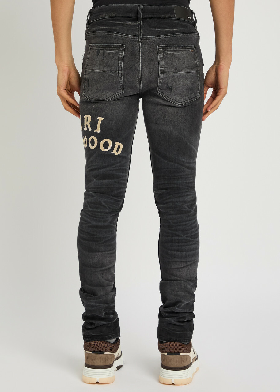 Amiri Hollywood Stretch-denim Slim-leg Jeans Black Amiri