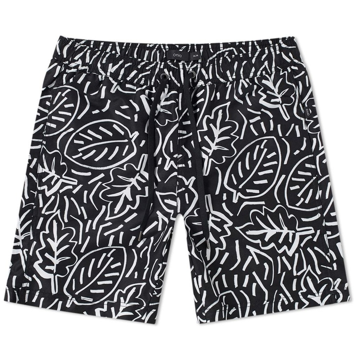 Photo: Onia Charles 7" Pop Leaves Swim Short Black