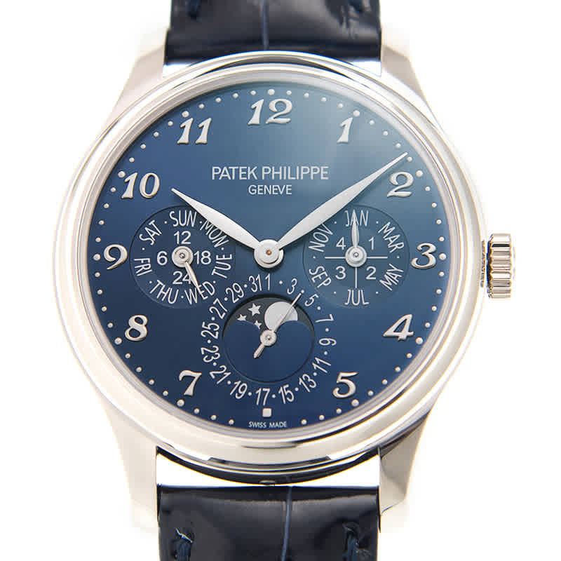 Patek Philippe Grand Complication Royal Blue Sunburst Dial Mens 18 Carat White Gold Watch 5327G